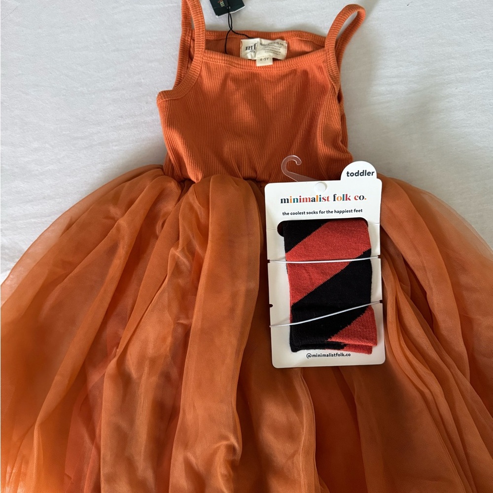 Orange Spaghetti Strap Sleeveless Formal Sundress